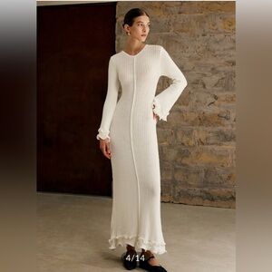 Piping Ruffle Knit Dress